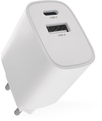 EMOS - USB-C+A Ladegerät 15Watt - Netzteil ohne Kabel - Euro-Adapter USB-C und A-Typ - 15W-Ladestecker zum Laden von Smartphone, iPhone, aufladbarer Geräten - 5 V / 3 A - Weiß