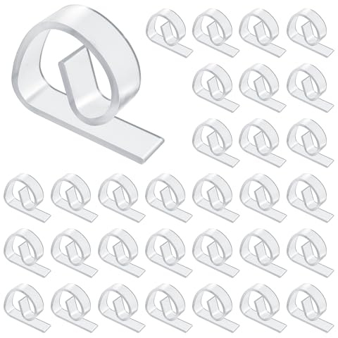 32 Pcs Table Clips Silicone Tablecloth Clips Transparent Clear Table Cloth Clip Plastic Table Cloth Holder Windproof Table Cover Holder Clamps For Christmas Home Wedding Indoor Outdoor Picnic Tables
