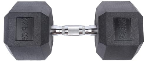 SPORTINATOR Hexagon Hanteln – 2er-Set & Einzelhanteln von 5–30 kg – Gusseisen mit Gummi-Beschichtung, rutschfester Griff, bodenschonend, ideal für Krafttraining & Fitness