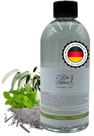 Dufte Momente Dampfbad Duftkonzentrat Eisminze 500ml – Eukalyptus Menthol Minze – hochkonzentrierter Wellnessduft für Dampfbäder, Verdampferanlagen & Dampfduschen – vegan, Made in Germany