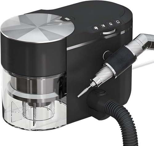Qiang Aspiratore per Unghie Professionale Potente e Silenzioso, Trapano Elettrico Lucidatore 2 in 1 per Unghie,velocità Regolabile per Centro Estetico,Salone e Uso Domestico Black