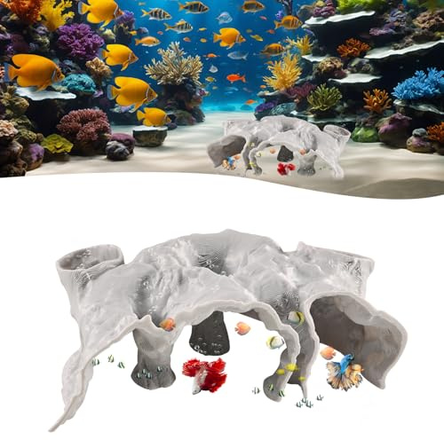 Silkwish Garnelen Versteck aus PLA - Aquarium Höhle, Simulation Poröser Korallenstein Cave Dekoration für Garnelen Fische Zucht & Schutz für Kleine Fische (Weiß)