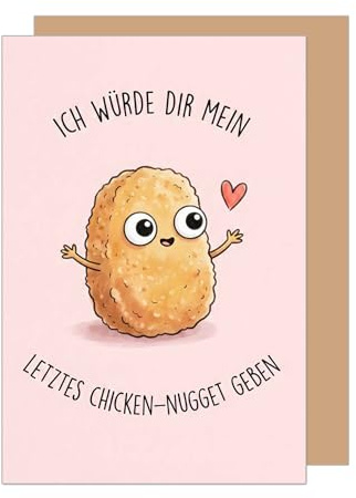 Edition Seidel Premium Glückwunschkarte zum Geburtstag mit Umschlag. Grußkarte Karte Geburtstagskarte Spruch für Mann Frau Freundin Freund Partner Chicken Nugget Humor lustig (G3886 SW026)