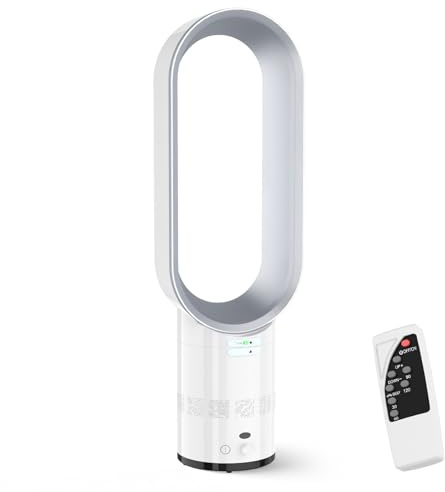 PEAMOO Bladeless Tower Fan with Air Purifier, 65cm Quiet Tower Fan for Bedroom, Fans & Cooling, 80° Oscillation with Remote, 120Min Timer, Bladeless Fans for Bedroom Home Office (grey)