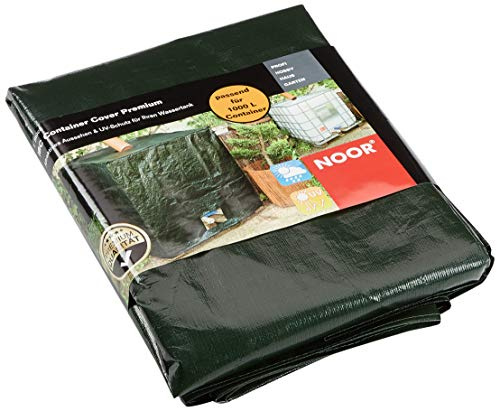 NOOR IBC Wassertank-Schutzhaube Pro 200 g/m² 116x100x120cm I Grüne Haube für 1000l Wassercontainer I Langlebiges IBC-Wassertankzubehör