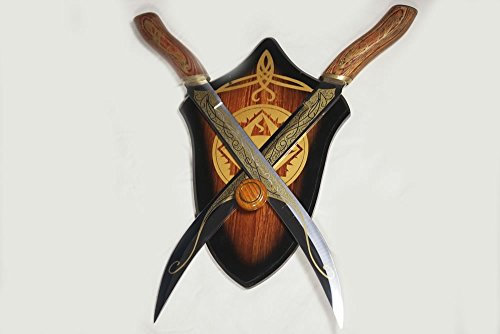 LOTR Der Hobbit Herr Der Ringe Legolas Schwerter mit EIN Hoelzernes Display Enthalten