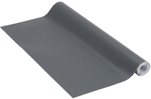 Klebefolie Uni Matt Anthrazit Dekofolie Möbelfolie Tapeten selbstklebende Folie, PVC, ohne Phthalate, grau, 45cm x 3m, 160µm (Stärke: 0,16mm), Venilia 53101