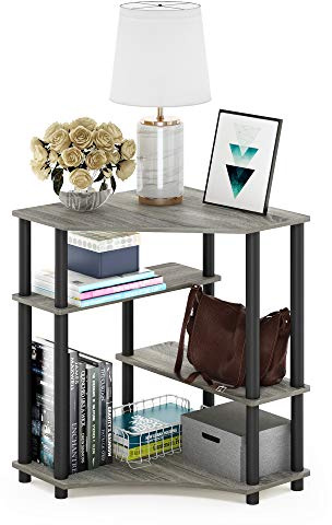 Furinno Scrivania per Computer, Grigio/Nero, Taglia Unica