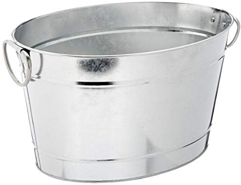 APS 36095 TIN Verzinkte Metall Getränkewanne mit Kunststoffeinsatz und soliden Ring-Griffen, 40 x 28 x 22 cm 11 ltr.…