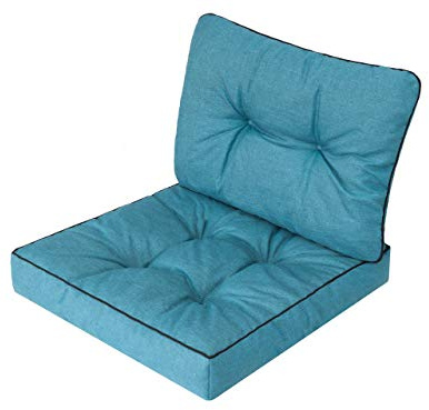 Bjird Gartenkissen Sitzauflage auf Gartenmöbel, Rattan, Gartenpolster Polsterauflagen auf Rataanmöbel,Kissen für Rattansessel - Blau - 60x60x40