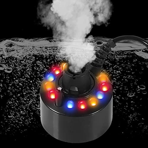 Pilipane Ultraschall-Nebelerzeuger,LED-Nebelerzeuger, 24-V-Farbwechsel-Luftbefeuchter, Wasserteich-Zerstäuber, Luftbefeuchter, E12-LED, Aquariumvase, Vogelbad-Deko