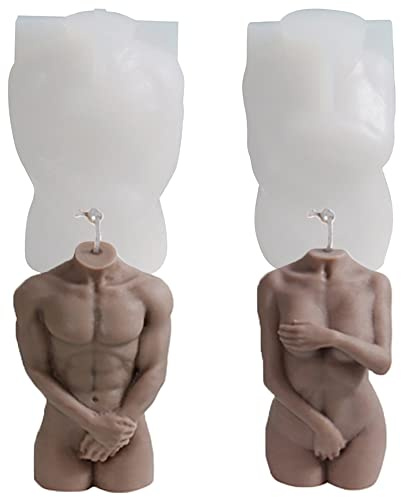 Kaxich Lot de 2 Moule à Bougie Portrait Féminin 3D en Silicone pour Fabrication de Bougies, Savon, Résine, Cupcakes, Dessert, Décoration de la Maison