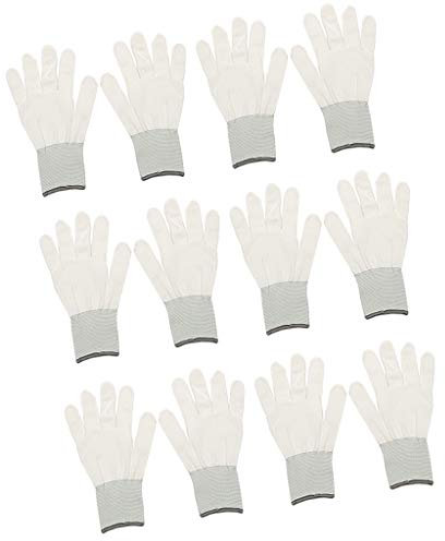 OFUNGO Guanti da Lavoro, 6 Paia Strumenti di Applicazione di avvolgimento in Cotone for Adesivo in Vinile Avvolgente for Auto (Color : White)