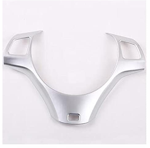Lenkradhüllen Für BMW 1er 3er E87 E90 E92 E93 2005–2012 Kohlefaser Auto Lenkradverkleidung Dekoration Abdeckung Zierleiste Aufkleber Lenkradbezug (Farbe : Silver Style 1)
