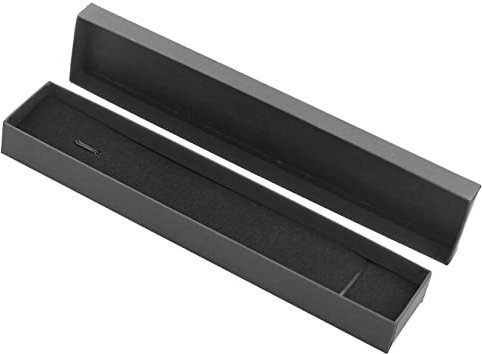 Scatola di gioielli 1pc, scatola di cartone spugna di velluto per confezione regalo bracciale collana, nero, 21.3x4.3x2.3cm