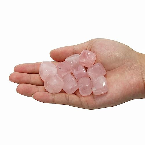Namzi 10 confezioni di cristalli di quarzo rosa naturale lucidato e burattato quadrato, cristalli e pietre curative in quarzo sfuso per Wicca, Reiki, energia curativa, pietre dei chakra