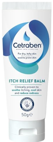 Cetraben Itch Relief Balm, For Dry, Itchy, Sensitive and Eczema-Prone Skin, Clinically Proven to Soothe Itching, Cool Skin, and Reduce Redness. Relieves Flare-Up Patches, Fragrance Free, 1 x 50 ml