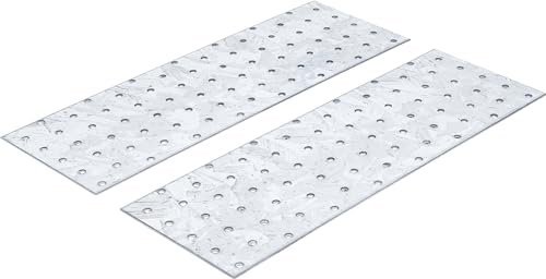 BGS DIY 80788 | Set di piastre forate in acciaio | 300 x 100 x 2 mm | 2 pezzi