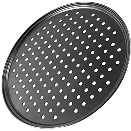 VINTORKY Plaque à Pizza Perforée Acier Au Plat De Cuisson Antiadhésif Pour Four Pour Gâteau Et Pizza Conduit Chaleur Uniformément