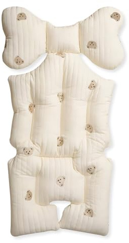 SONARIN Morbido Cuscino Passeggino,Spesso Cotone Copriseduta Passeggino Universale Materassino Passeggino Riduttore Passeggino Cuscino Sedile per Passeggino Seggiolino Auto(Orso)