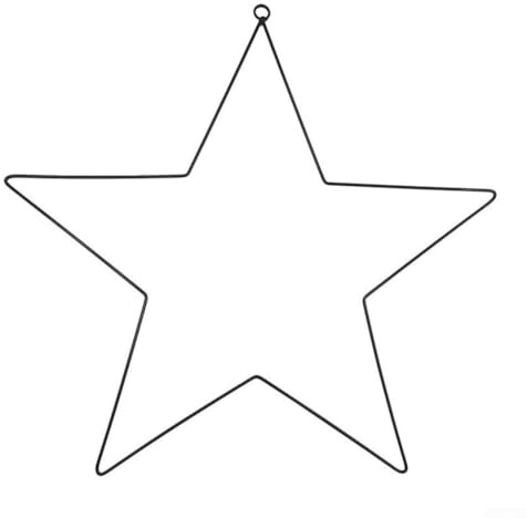 Zoegneer Sternförmiger Kranz aus Metall für Ring, große Girlande, Reifen, DIY, fünfzackiger Sternreifen, Eisen, Traumfänger, Urlaubsdekoration (30 cm)