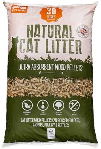 Cat Litter Wood Pellets 30L - Our Environment Friendly Wood Pellet Cat Litter Is Made From 100% Biodegradable FSC Wood