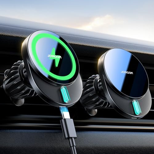 JOYROOM Caricatore Wireless Auto Magsafe per Presa d'Aria, 15W Ricarica Veloce Supporto Telefono Auto Magnetico, Ricarica Wireless Auto Compatibile con iPhone 16/15/14/13/12 Serie