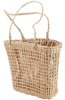 Cabilock Blumenkorb Aus Rattan Handgewebter Aufbewahrungsbehälter Tragbarer Korb Für Verschiedene Kleinigkeiten Rustikales Design Für Landhausstil Feine Verarbeitung