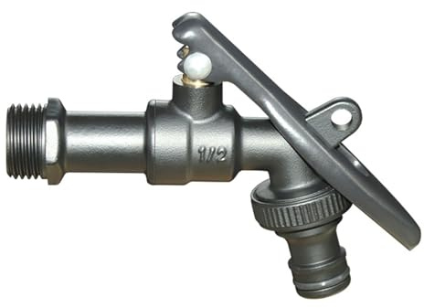 SXWYLZ Robinet Exterieur Jardin 1/2 Noir Robinet Jardin Laiton Robinet Fontaine Exterieur Jardin Robinet Mural Eau Froide Serrure de Robinet D'Extérieur Robinet Jardin