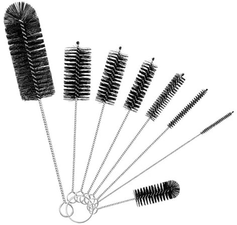 MUTORE Bottle Brushes 8PCS,Long Straw Cleaning Brush,Nylon Bottle Cleaning Brush for Cleaning,Radiator Cleaner Brush,Pipe Cleaners for Teapot Baby Bottle Test Tube Flask Straw,Black