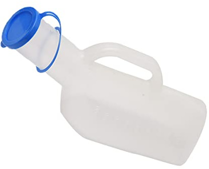 FRCOLOR Urinalflasche aus Kunststoff 1000ml Großer Fassungsvermögen Pflegeurinal mit Deckel Ergonomisch für Ältere und Gelähmte Patienten Krankenhaus und Pflege