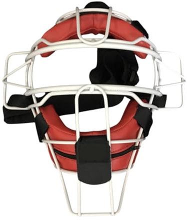 Qianly Baseball-Catcher-Helm mit Draht-Gesichtsschutz für Softball, Kopfbedeckung mit Gesichtsmaske, Rot