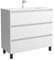Mueble de Baño BEQUIA 3C 100cm Blanco Mate | Lavabo Porcelana Centrado