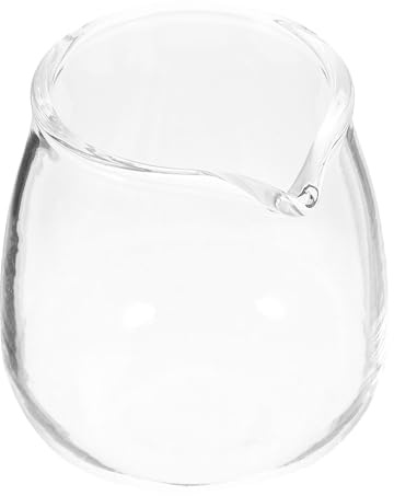 Sosoport Milchkännchen Aus Glas Hitzebeständiges Kleines Milchkännchen Für Kaffee Latte Art Sirupkrug Klarer Milchspender Für Sahne Soße Essig 5.50 X 5.00 X 4.50 cm