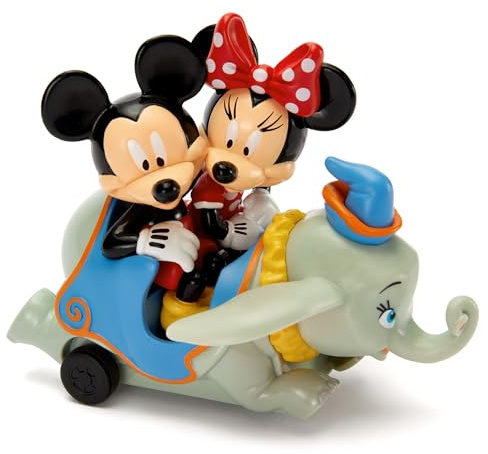 Disney Store Official Mickey and Minnie Mouse Pull Back Toy, 8x13cm, Featuring Dumbo the Elephant, Suitable for Age 3+