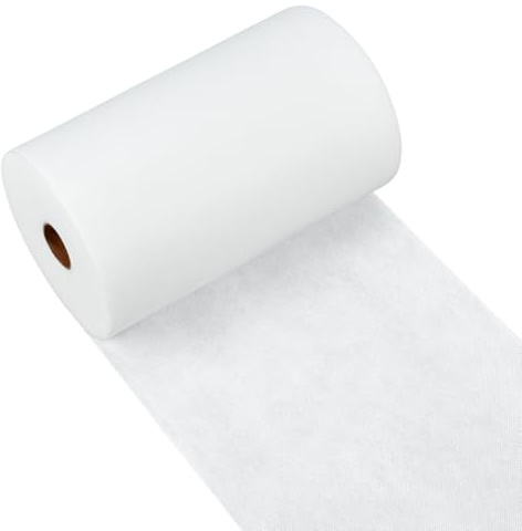 OLYCRAFT Weißer Cut Away Stickstabilisator 54.9 m X 254mm Mittleres Gewicht 50g Rolle Cut Away Stabilisator Rückseite Cutaway Maschinenstickstabilisatoren Für Maschinenstickereien Handnähen