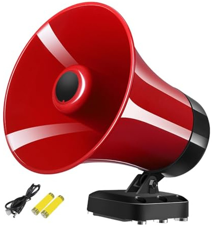 FerneeButy Altoparlante megafono per auto con uscita da 50 W, Bluetooth, USB, riproduzione di schede TF, registrazione 350s, supporto magnetico per veicoli, 16 x 15,5 x 16,7 cm