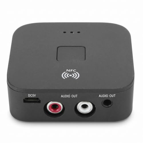 Blue Tooth 5.0 Receiver and Adapter, 3.5mm AUX/Input, NFC-Enabled, Wireless Blue Tooth Speaker Converter for Speaker, Amplifier, Car Audio, Headphone, Home Stereo System