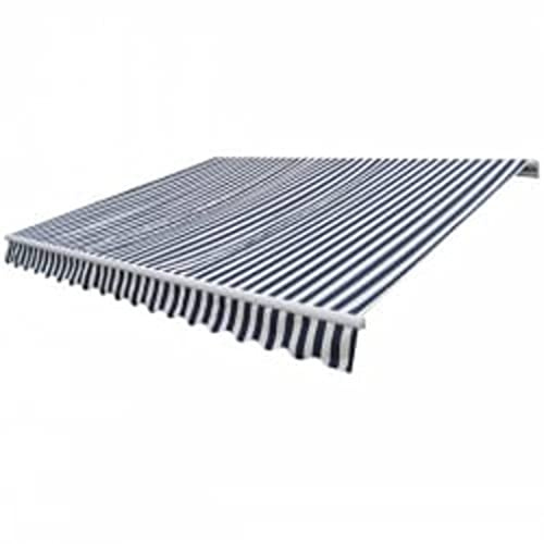 QJBSAVVA Auvent à bras articulés, 600 x 300 cm, bleu et blanc, avec télécommande, protection solaire robuste, balcon, terrasse, jardin, cadre en aluminium, résistant aux UV, pour ombrage extérieur