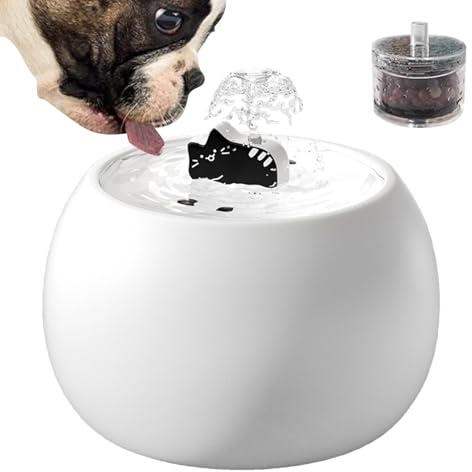 Fuente para mascotas, dispensador de agua potable eléctrico recargable para gatos y perros con sensor de filtro de larga duración, diseño de flujo, circulación automática de agua para gatitos y