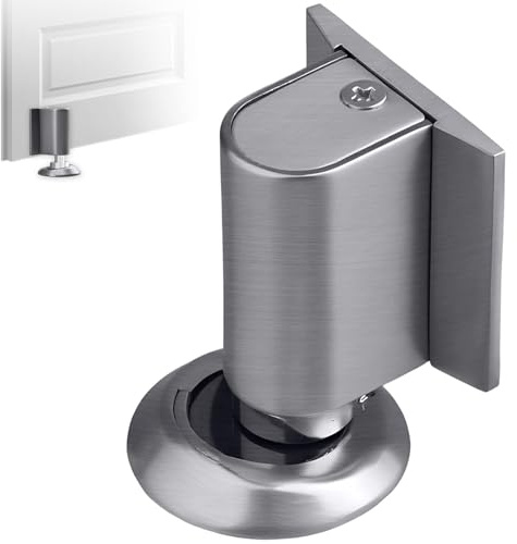Arrêts de portes,aimant de butée de porte réglable en hauteur avec autocollants et vis, installation sans perçage en alliage d'aluminium convient aux sols et aux portes