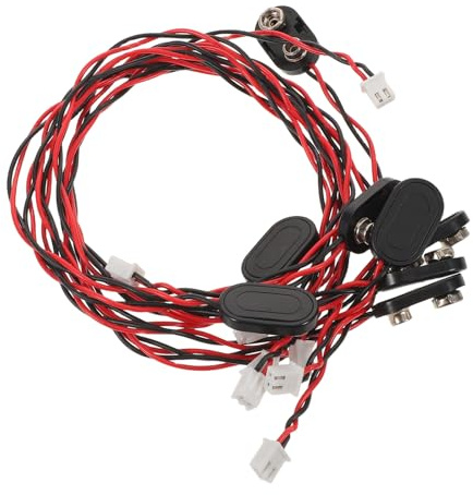 LRXIYODE 8 Adaptadores De Cable Para Batería De 9 V Con Conector De Hebilla Y Clip Para Batería Con Carcasa De Plástico Tipo I De 9 V
