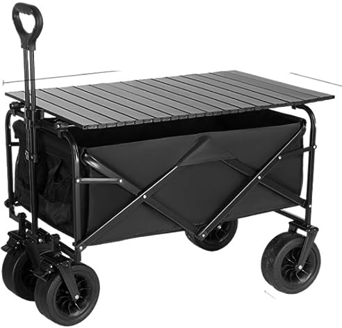 Chariot de camping portable pliable avec roues – Chariot pliable léger pour un transport facile, idéal pour le jardin, la plage et les activités de plein air