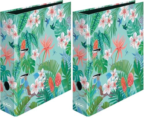 herlitz Ordner A4, 8cm, Motiv: Ladylike Jungle, 1 Stück (Packung mit 2)