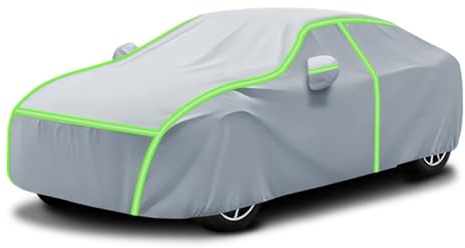 Car Cover For Jaguar XK convertibile 1996-2014 | 4,791x1,895 x1,352 mm, Waterproof exterior fully Fitting car tarpaulin with green reflective strips, all-weather windshield snow rain dust sun