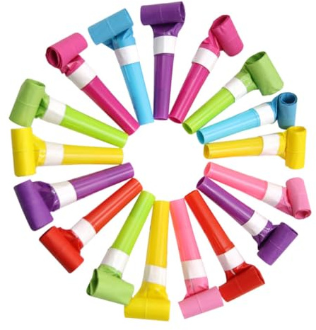 Veemoon 50 Sifflets en Plastique Unis de 6 Cm, Jouets de Fête Colorés pour Garçon et Filles, Lot de 50 Pièces Bruiteurs de Fête pour Anniversaires, Carnavals et Couleur Couleur Aléatoire