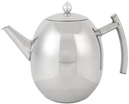 Hamwesh Bouilloire à thé, Acier Inoxydable Brillant Facile à Nettoyer, étanche, évent de Vapeur, Poignée Incurvée, Théière Passe au Micro-ondes, Bouilloire à Eau avec Infuseur pour thé en Vrac,