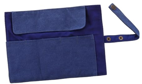 MAGICLULU Organizador de Relojes y Cierre Seguro Cordón Diseño Delgado de Lona Azul para Correas de Reloj Capacidad para 5 Relojes para Correas de Relojes Adecuado para Viajes