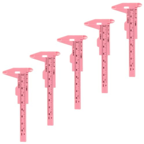 ASAKKURA Augenbrauen Messlineal aus Kunststoff 80mm Rosa Präziser Messschieber für Einfaches Abmessen im Alltag Praktisches Werkzeug für Make Up und Microblading
