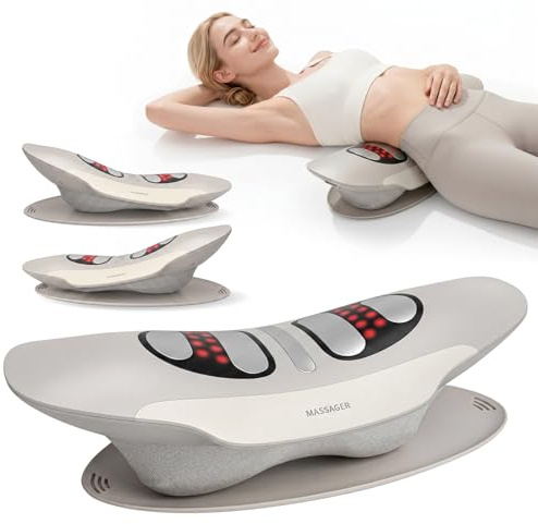 Masajeador de espalda lumbar con calor, tracción del airbag | Electric - Masajeador lumbar eléctrico con tracción lumbar, masajeador de espalda con tracción, vibración
